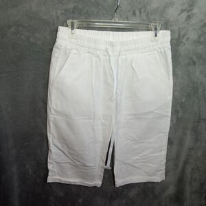 Unbranded Womens Medium Shorts White Pocket Electric Waistband Drawstring‎